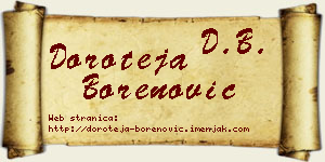 Doroteja Borenović vizit kartica